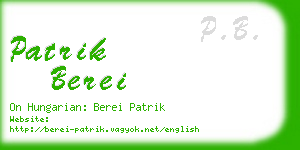 patrik berei business card